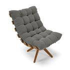 Poltrona Giratória Costela Suede Base De Madeira Ma30 M11 - D