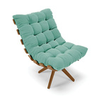 Poltrona Giratória Costela Suede Base Madeira Ma30 - D'rossi