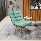 Poltrona Giratória Costela Suede Base Madeira Ma30 - D'rossi