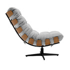 Poltrona Giratória Costela Suede Base Metálica Preto - D'ross