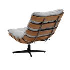 Poltrona Giratória Costela Suede Base Metálica Preto - D'ross