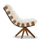 Poltrona Giratória Costela Veludo Base De Madeira Ma30 M11 -