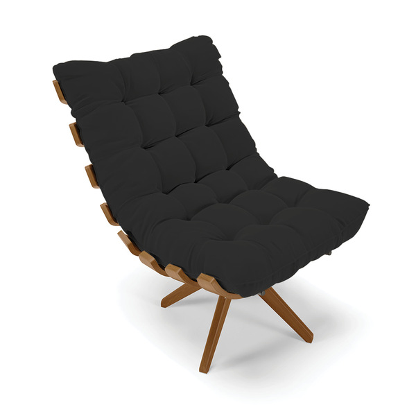 Poltrona Giratória Costela Veludo Base De Madeira Ma30 M11 -