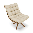 Poltrona Giratória Costela Veludo Off White A129 Luxo Base Ma