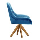 Poltrona Giratória De Madeira Cadeira Decorativa Sala, Escrit