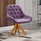 Poltrona Giratória De Madeira Cadeira Decorativa Sala, Escrit