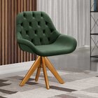 Poltrona Giratória De Madeira Cadeira Decorativa Sala, Escrit