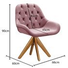 Poltrona Giratória De Madeira Cadeira Decorativa Sala, Escrit