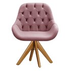 Poltrona Giratória De Madeira Cadeira Decorativa Sala, Escrit