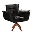 Poltrona Giratória De Madeira Decoração Sala Quarto Recepção