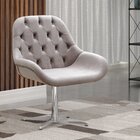 Poltrona Giratória De Metal Cadeira Decorativa Sala, Escritór