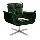 Poltrona Giratória De Metal Decoração Sala Recepção Verde