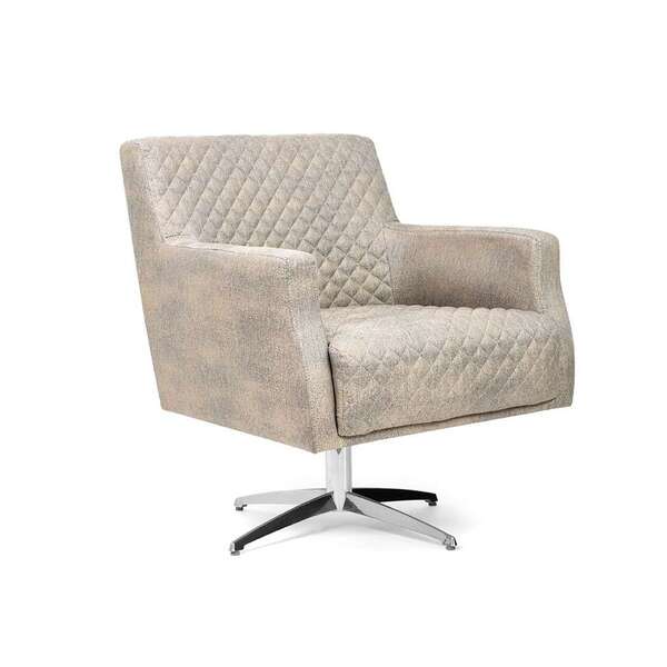 Poltrona Giratória Diva I Linho Cru