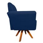 Poltrona Giratória Dora Suede Base Madeira Mm30 D'rossi - Azu