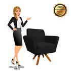 Poltrona Giratória Dora Suede Base Madeira Mm30 D'rossi - Pre