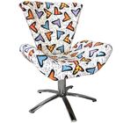 Poltrona Giratória Elegance Romero Britto Corações Impermeável