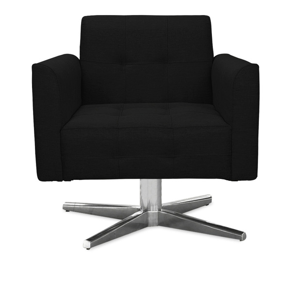 Poltrona Giratória Elisa Linho Base Estrela Cromado - D'rossi