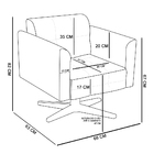 Poltrona Giratória Elisa Linho Base Estrela Cromado - D'rossi