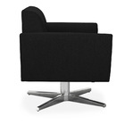 Poltrona Giratória Elisa Linho Preto A79 Base Estrela Cromado