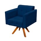 Poltrona Giratoria Elisa Suede Base Made - Azul Marinho