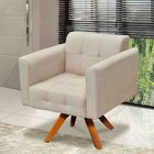 Poltrona Giratoria Elisa Suede Base Made - Bege