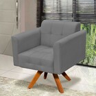 Poltrona Giratoria Elisa Suede Base Made - Grafite