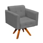 Poltrona Giratoria Elisa Suede Base Made - Grafite