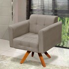 Poltrona Giratoria Elisa Suede Base Made - Marrom Rato