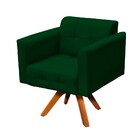 Poltrona Giratoria Elisa Suede Base Made - Verde