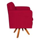Poltrona Giratória Emília Suede Base Madeira Mm30 D'rossi - V