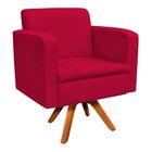 Poltrona Giratória Emília Suede Base Madeira Mm30 D'rossi - V