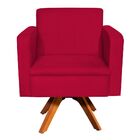 Poltrona Giratória Emília Suede Base Madeira Mm30 D'rossi - V