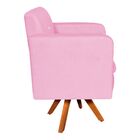 Poltrona Giratória Emília Suede Com Strass Base Madeira Mm30