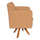 Poltrona Giratória Emília Suede Com Strass Base Madeira Mm30