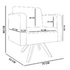 Poltrona Giratória Emília Suede Com Strass Base Madeira Mm30