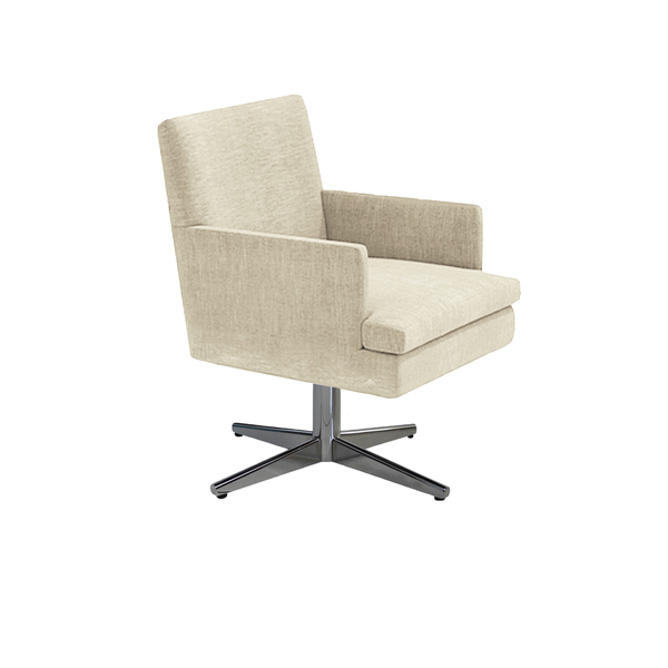 Poltrona Giratoria Germany Retro Suede Bege