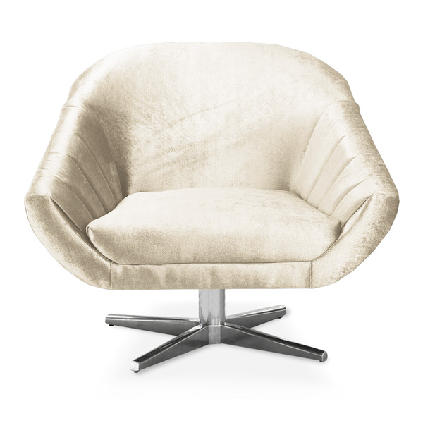 Poltrona Giratória Giovana Acetinado Base Cromada - D'rossi -