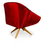 Poltrona Giratória Giovana Acetinado Base Madeira Ma30 - D'ro