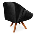 Poltrona Giratória Giovana Acetinado Base Madeira Mm30 - D'ro