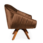 Poltrona Giratória Giovana Acetinado Base Madeira Mm30 - D'ro