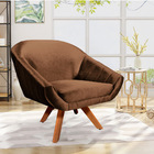 Poltrona Giratória Giovana Acetinado Base Madeira Mm30 - D'ro