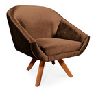 Poltrona Giratória Giovana Acetinado Base Madeira Mm30 - D'ro