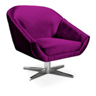 Poltrona Giratória Giovana Acetinado Roxo Base Cromada - D'ro