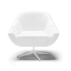 Poltrona Giratória Giovana Corano Branco Base Cromada D03 - D