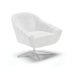 Poltrona Giratória Giovana Corano Branco Base Cromada D03 - D