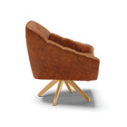 Poltrona Giratória Giovana Corano Nozes Base Madeira Ma30 D03