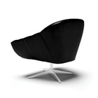 Poltrona Giratória Giovana Corano Preto Base Cromada D03 - D'