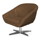 Poltrona Giratória Giovana Corano Vintage Camel Marrom Base D