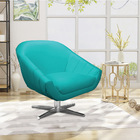 Poltrona Giratória Giovana Corino Base Cromada - D'rossi - Az