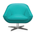 Poltrona Giratória Giovana Corino Base Cromada - D'rossi - Az